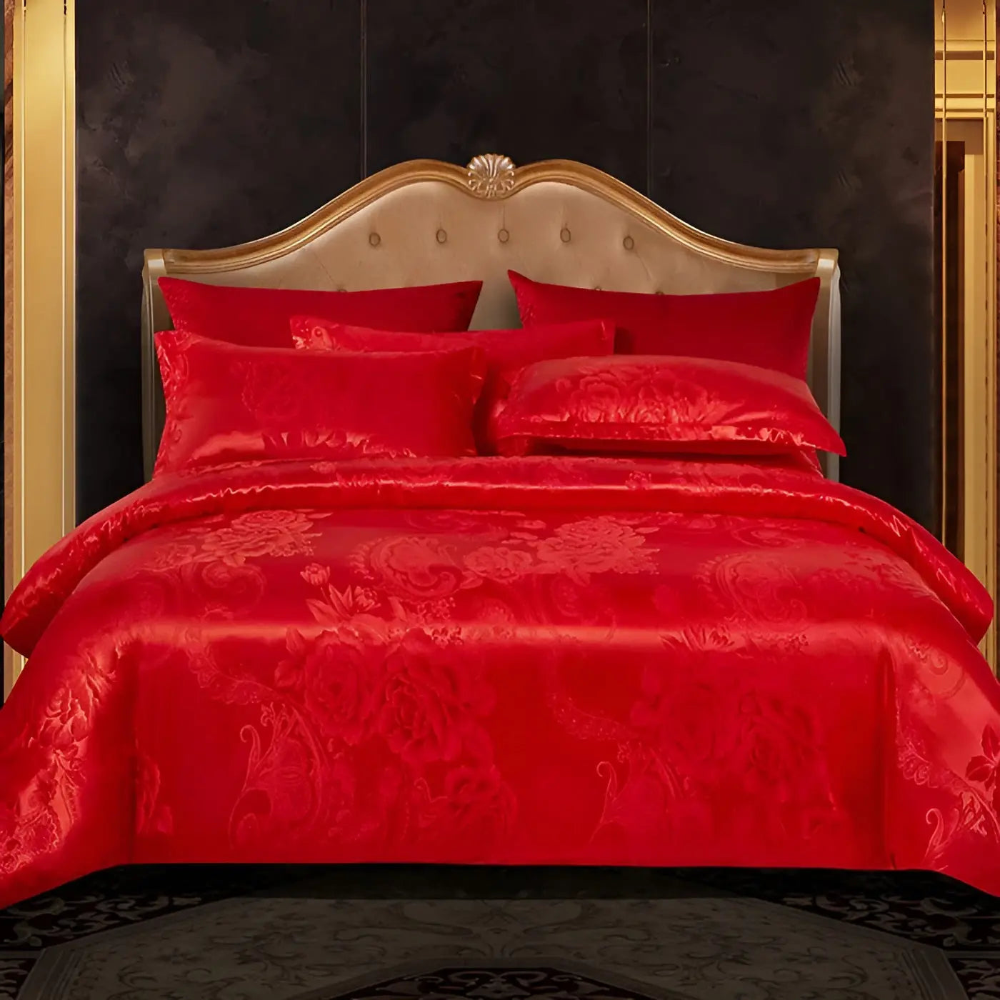 Chic Satin Jacquard Duvet Cover for Luxury Bedroom