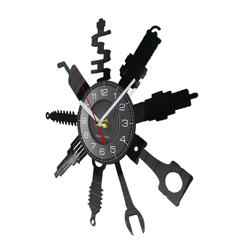 AutoRepair Clock - Modern Garage Vinyl Wall Clock
