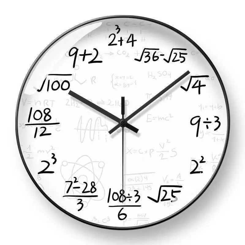 Chalkboard Clock - Mathematical Formulas Wall Decoration