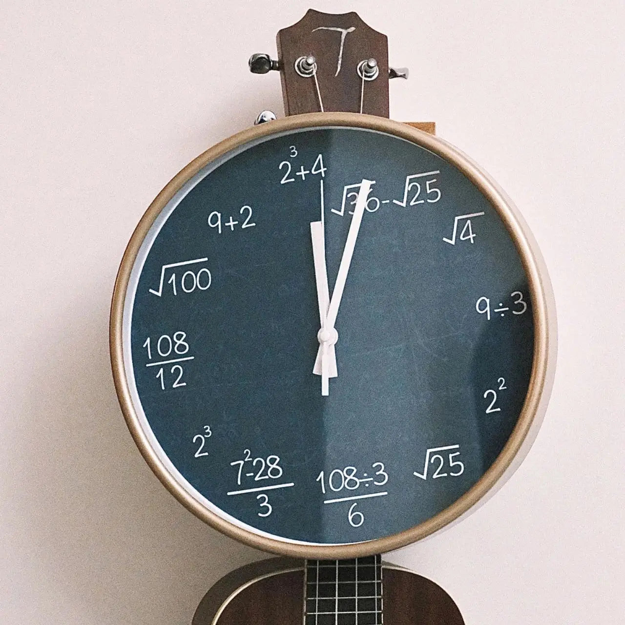 Chalkboard Clock - Mathematical Formulas Wall Decoration