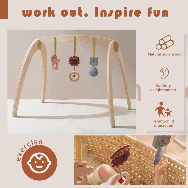 Montessori Rattle Frame - Wooden Toy with Toys