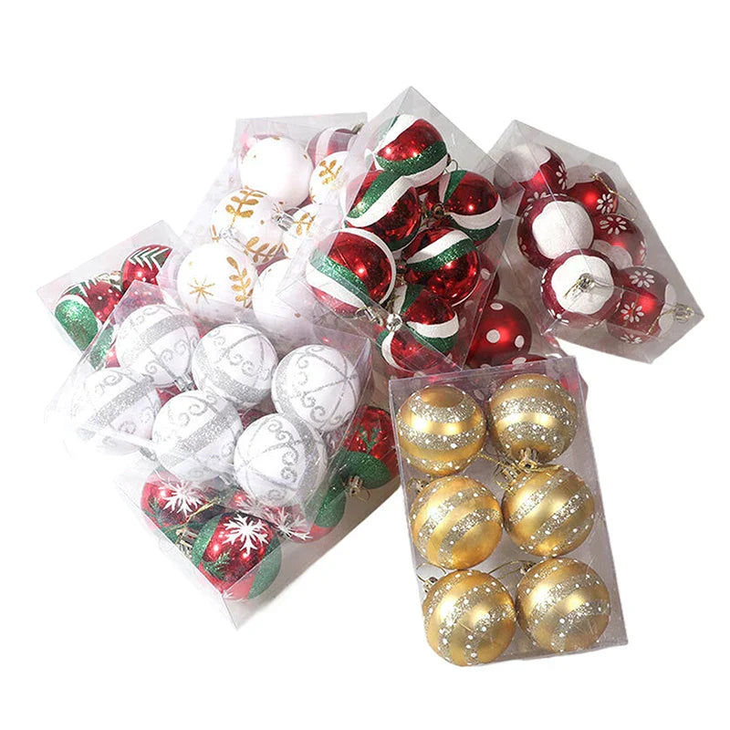 Charmig juldekoration - Elegantセット med snöflingekulor i 6 delar
