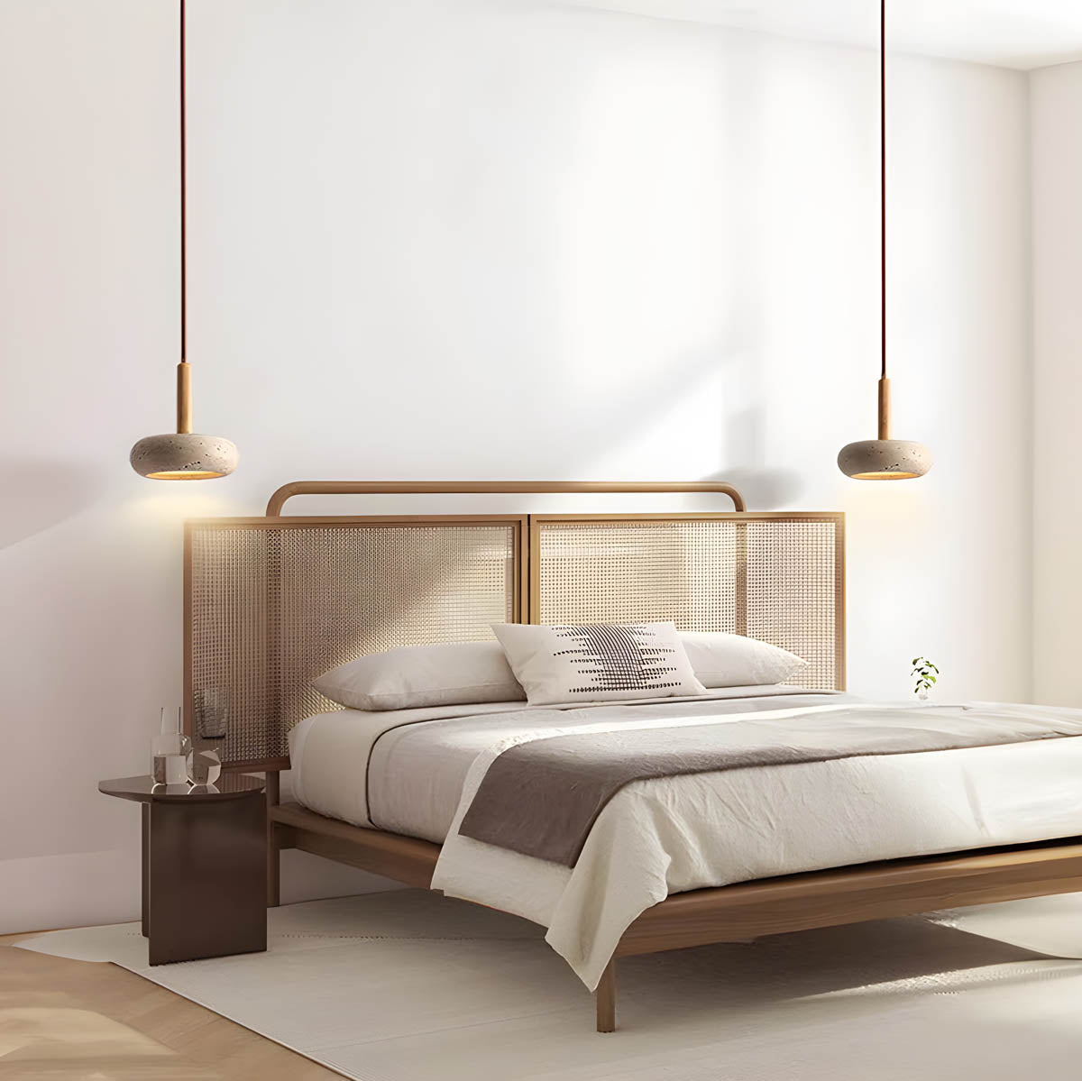 GlowStone Ceiling Lamp - Natural Travertine LED Pendant Lamp