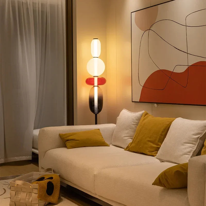 ChromaLuxe - Designer Floor Lamp with Color Accents for a Vibrant Atmosphere
