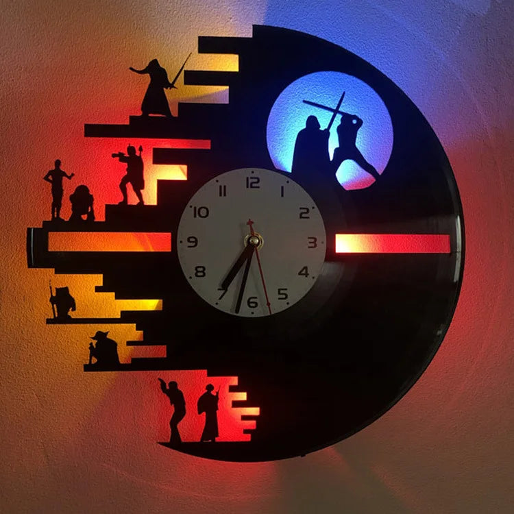 StarWars Vinyl Clock - LED Wall Decor for Bedroom