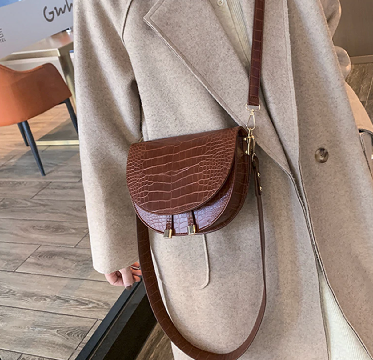 Chelsey Crossbody Bag – Large Crocodile Pattern Bag