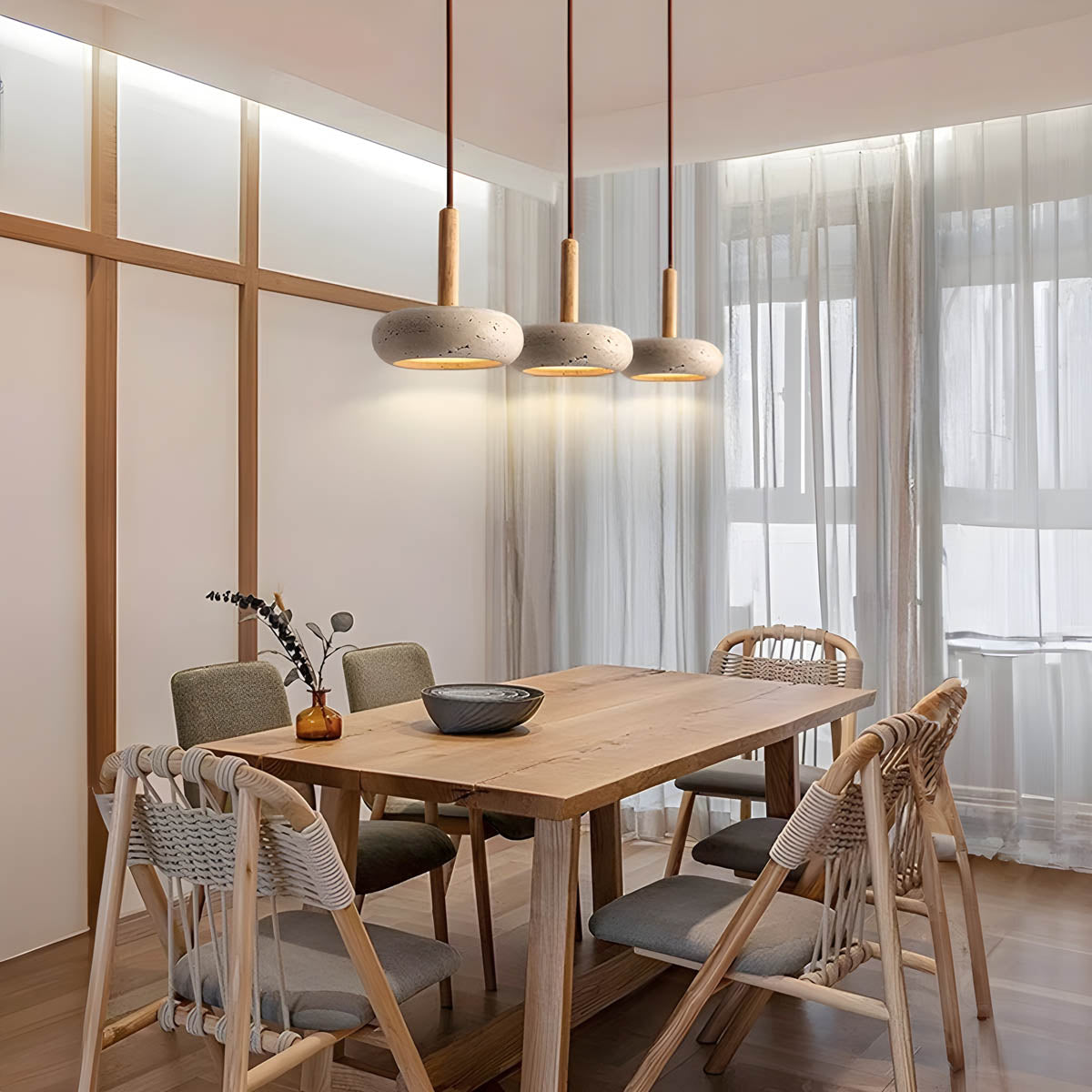 GlowStone Ceiling Lamp - Natural Travertine LED Pendant Lamp