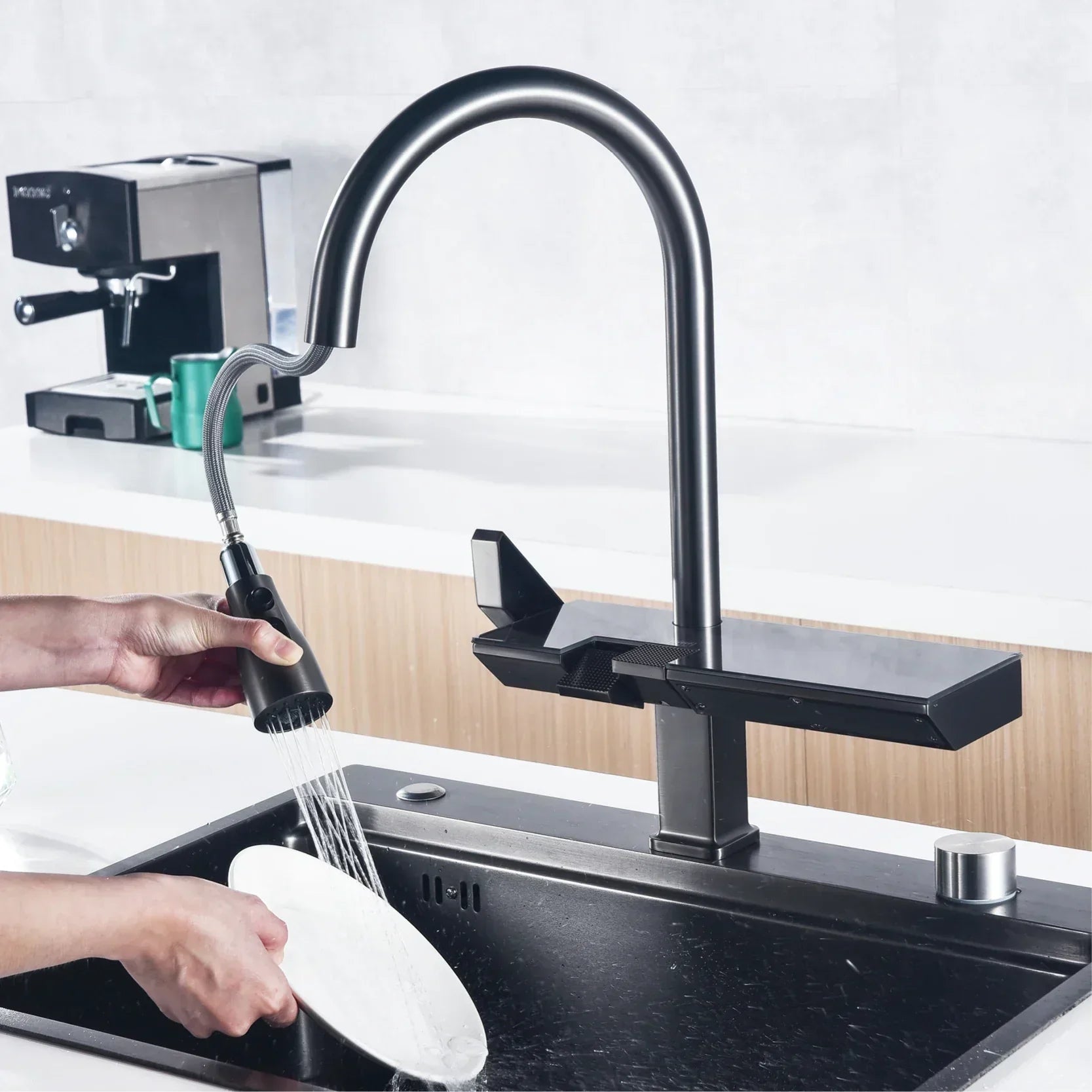 StyleStream Luxe – Modern Kitchen Handle with Digital Design