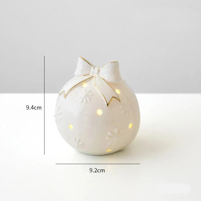 Magisc Christmas Decoration - Illuminated Ceramic Snowman for Party Decoration