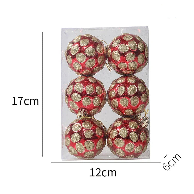 Charming Christmas decoration - Elegant set with snowflake balls in 6 pieces