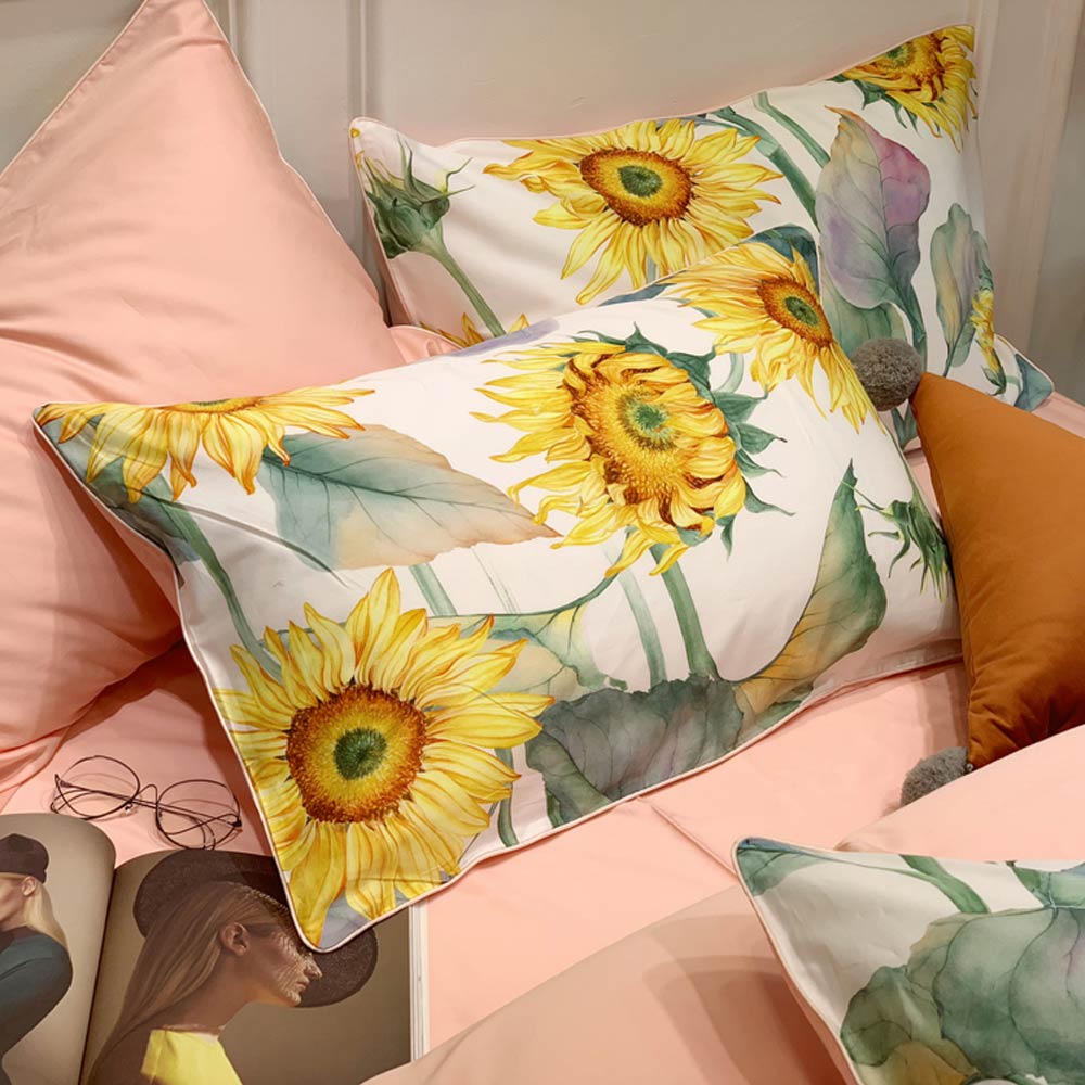 Dainty Sunflower - Luxurious Egyptian Cotton Duvet Cover