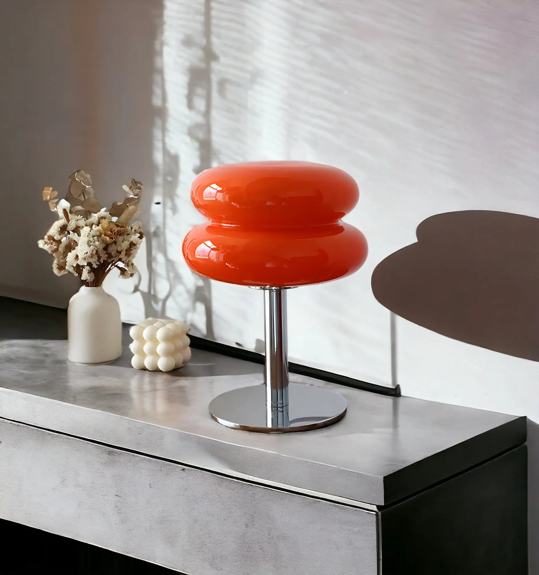 Elegant Macaron Glass Ball Table Lamp with USB - 3 Light Colors