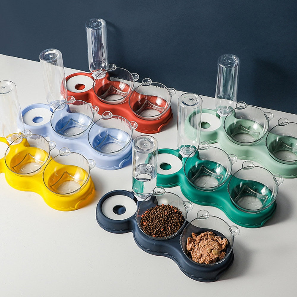 KarlFeast - Stylish 3-in-1 Cat Food Bowl for Pets