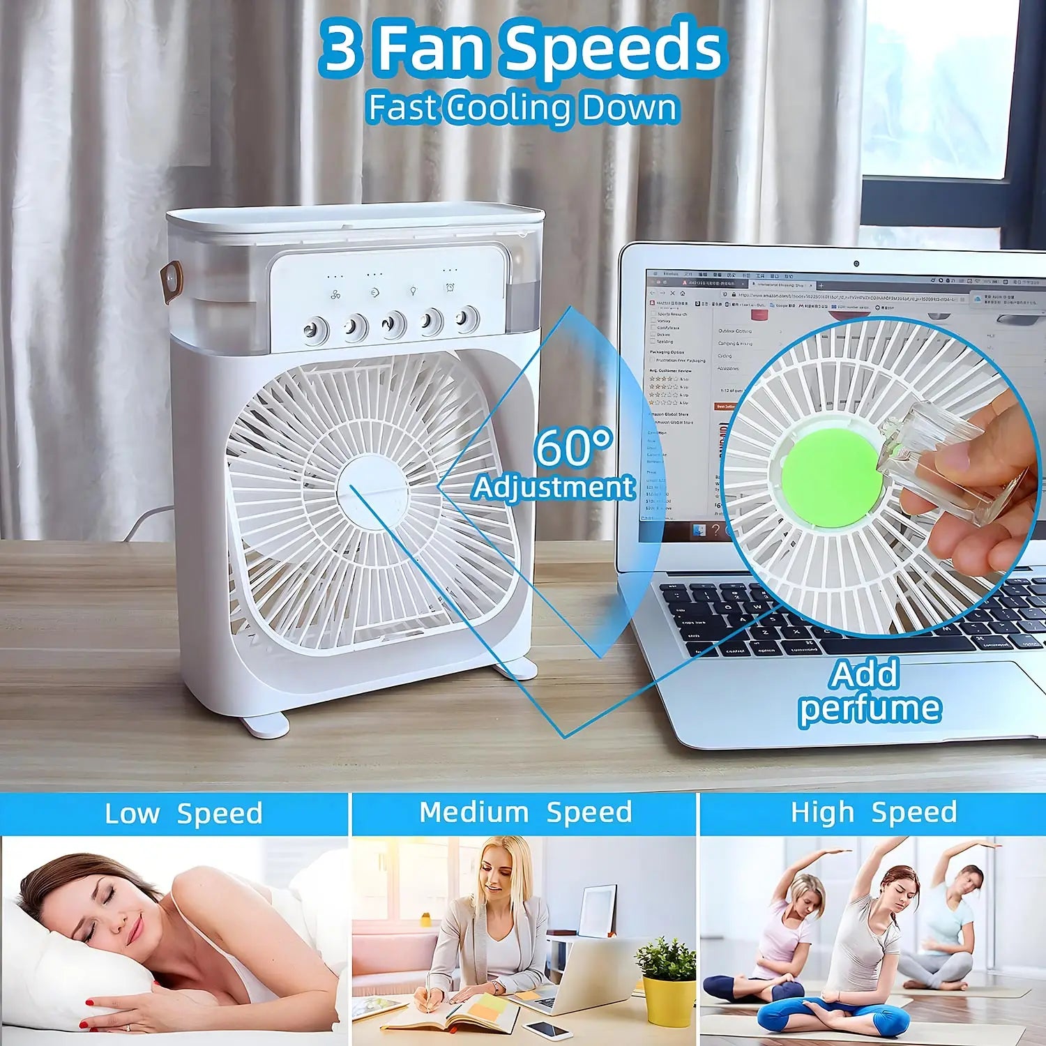 BreezeMaster 3-in-1 Air Conditioning Fan with LED Colors