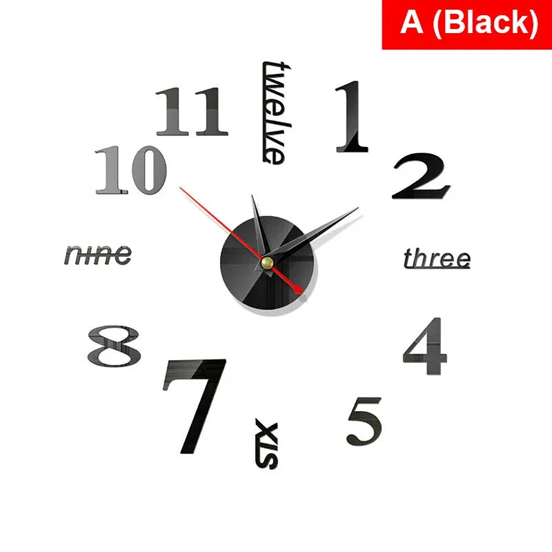 RomanTime 3D Clock - Modern DIY Wall Decoration