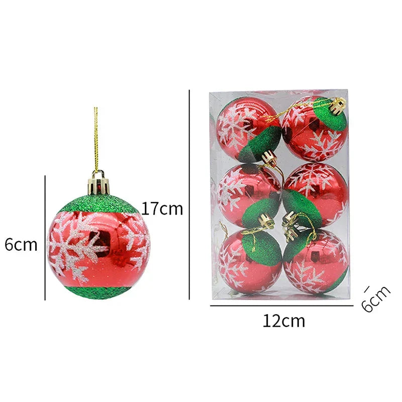 Charmig juldekoration - Elegantセット med snöflingekulor i 6 delar