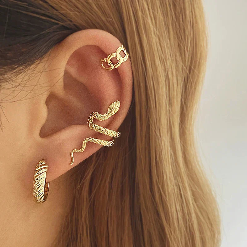 SerpentEdge Cuff - Retro Snake Ear Cuff
