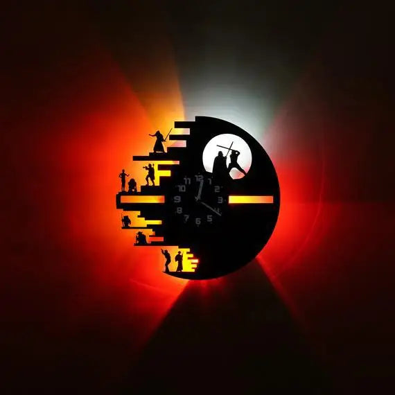 StarWars Vinyl Clock - LED Wall Decor for Bedroom