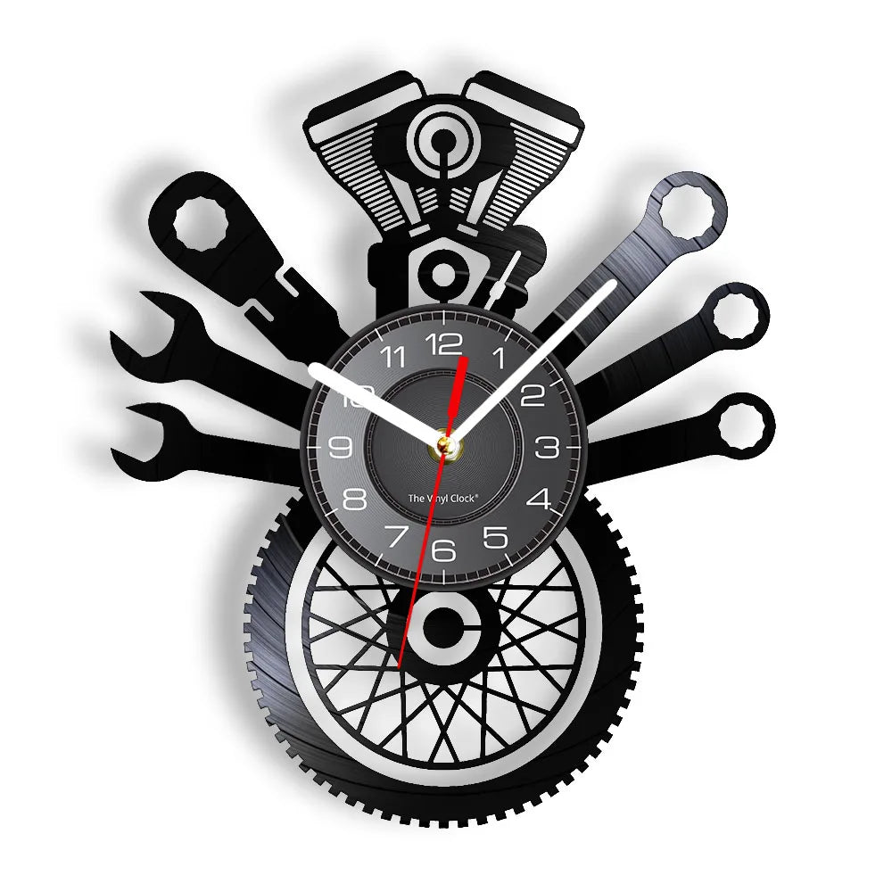 AutoRepair Clock - Modern Garage Vinyl Wall Clock