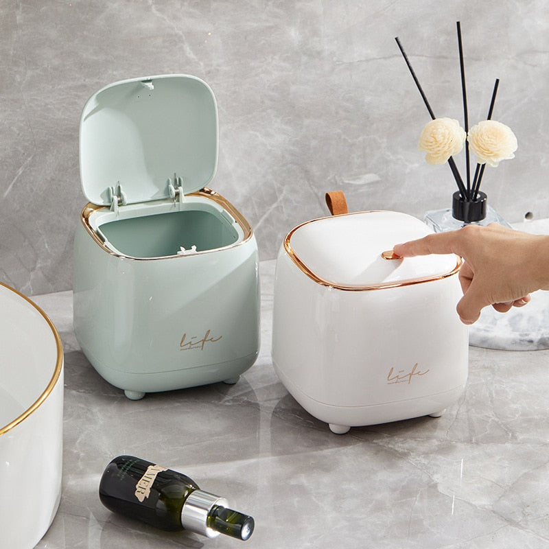 LuxeBin - Elegant Tabletop Waste Bin for Your Space