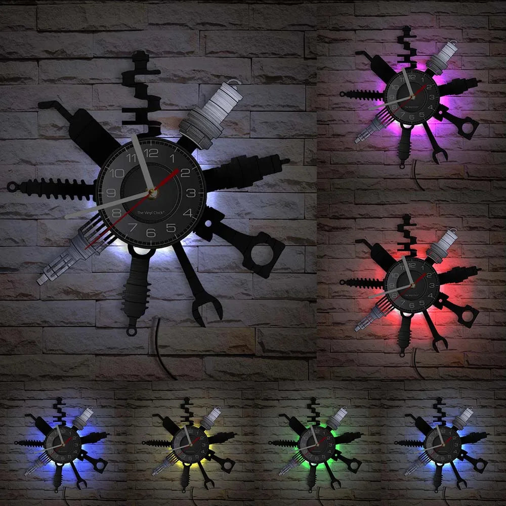 AutoRepair Clock - Modern Garage Vinyl Wall Clock