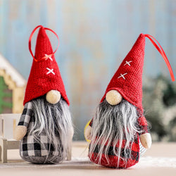 Festliga Plysch Tomtar med Klockor och Mistletoe
