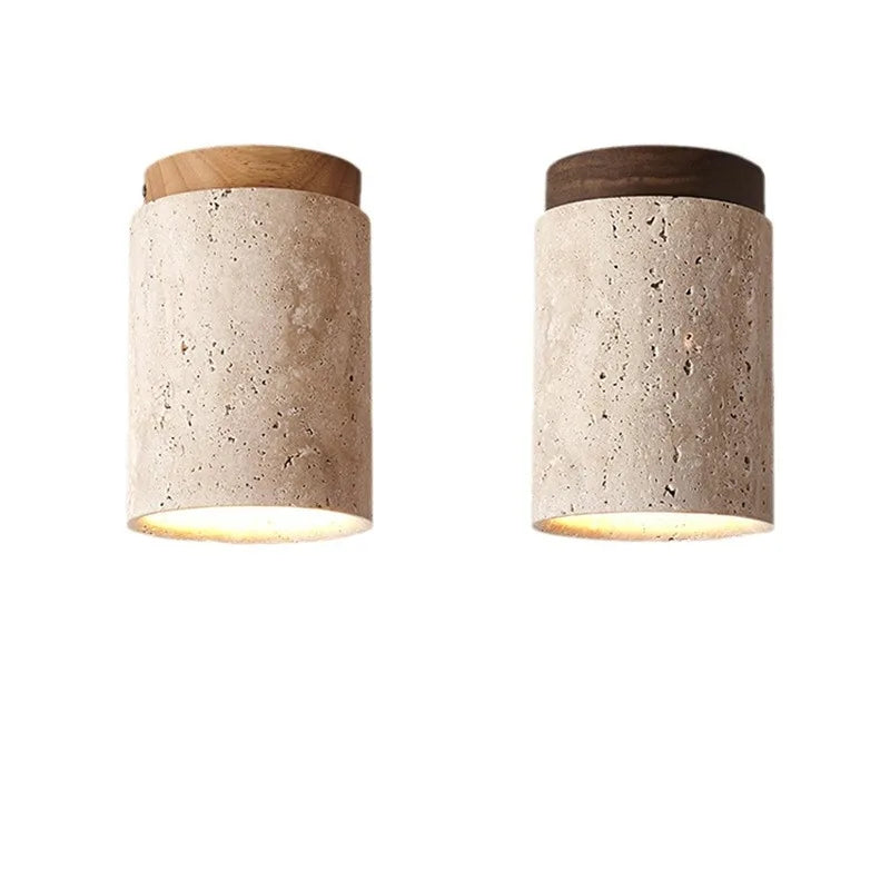 ÉclatPierre – Luxurious Travertine LED Ceiling Light for Hallway