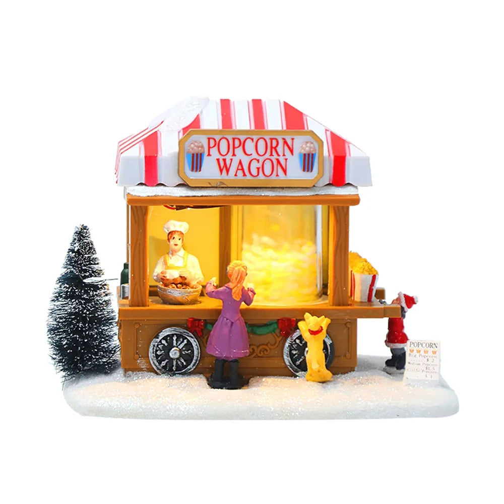 JoyfulMelody Christmas Decoration - Magical Musical Popcorn House for Party Decoration