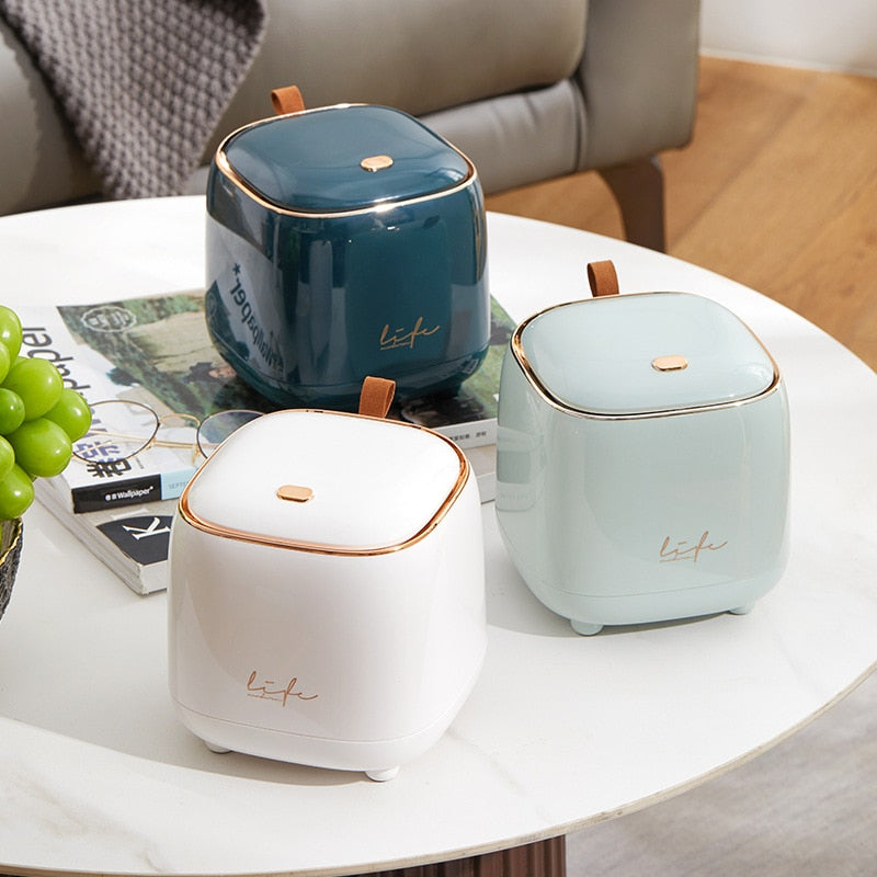 LuxeBin - Elegant Tabletop Waste Bin for Your Space