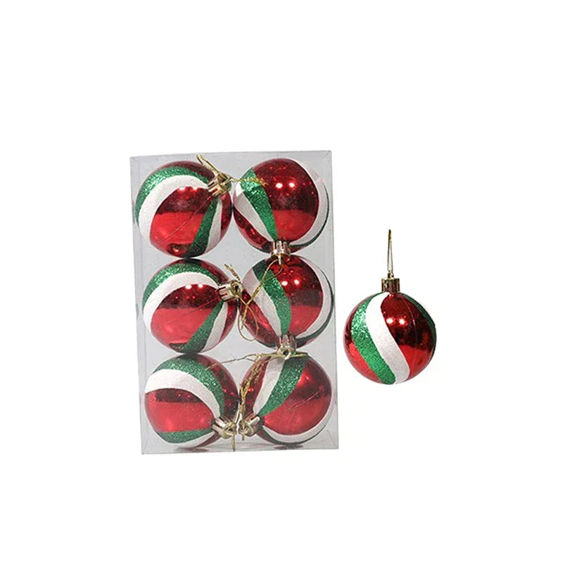 Charmig juldekoration - Elegantセット med snöflingekulor i 6 delar