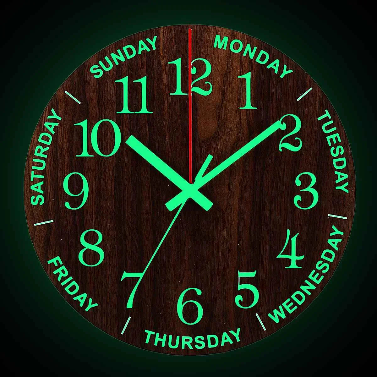 GlowClock – Luxurious Wooden Wall Clock with Night Light