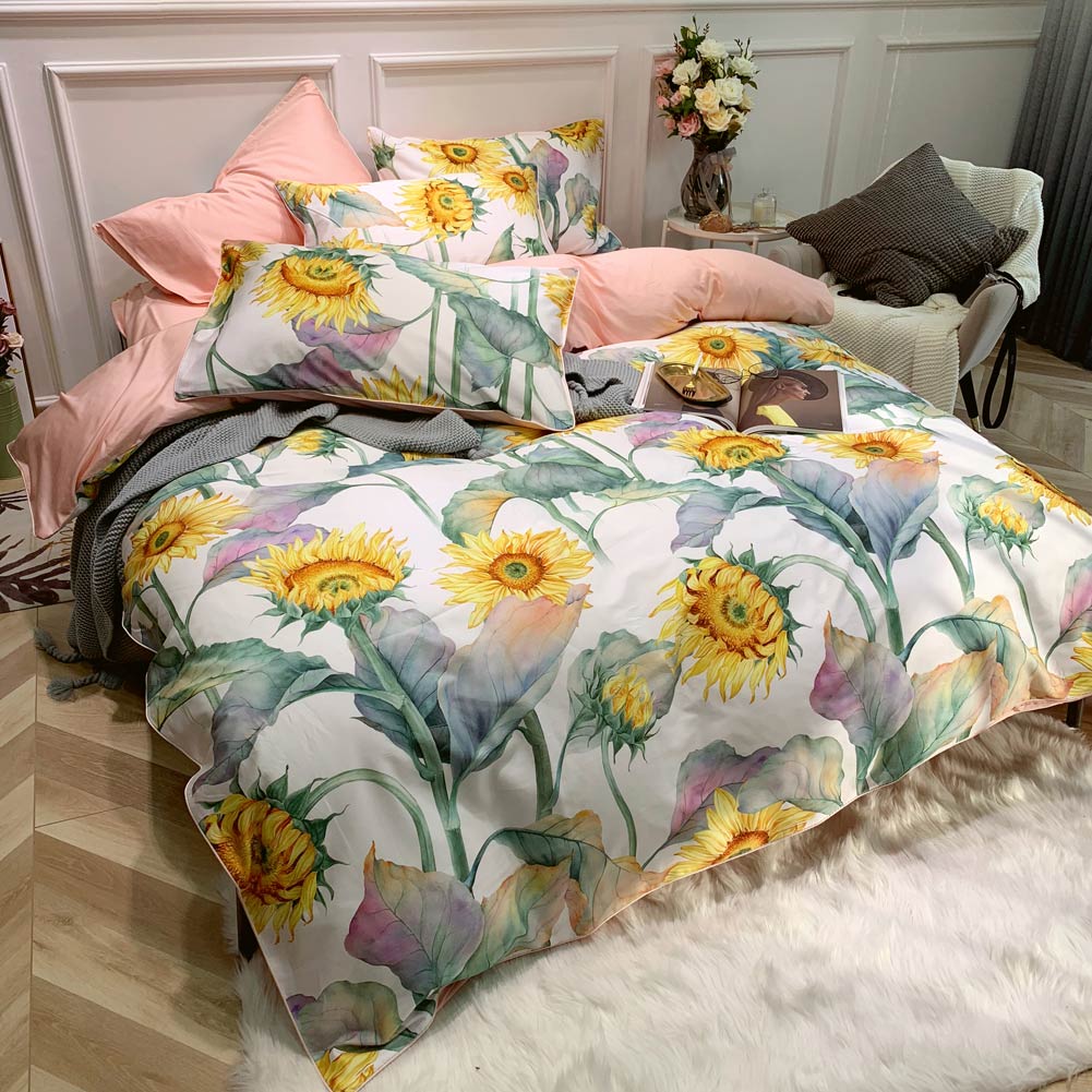 Dainty Sunflower - Luxurious Egyptian Cotton Duvet Cover