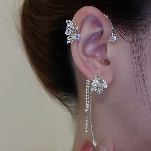 Beautiful Butterfly Earrings with Cuffs