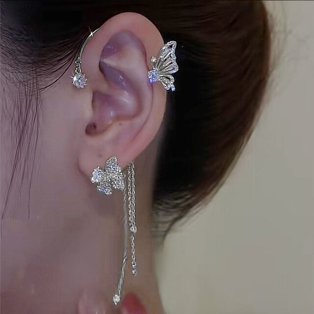 Beautiful Butterfly Earrings with Cuffs