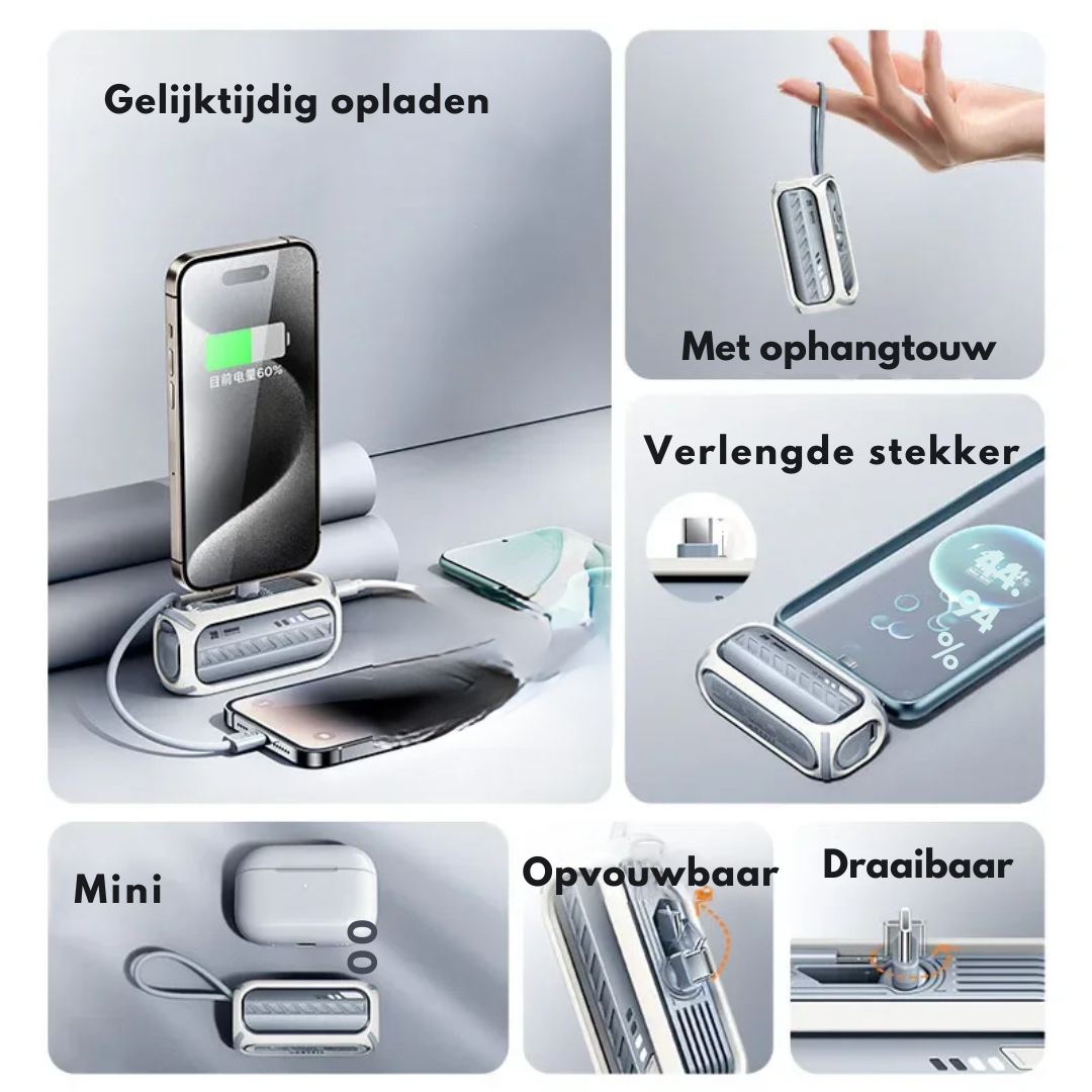CompactCharge – Stylish Portable Power Bank for Travel