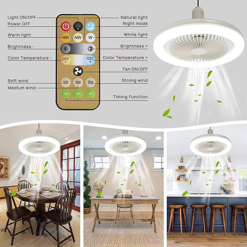 BreezeGlow Fan Lamp – Ceiling Fan with Remote Control