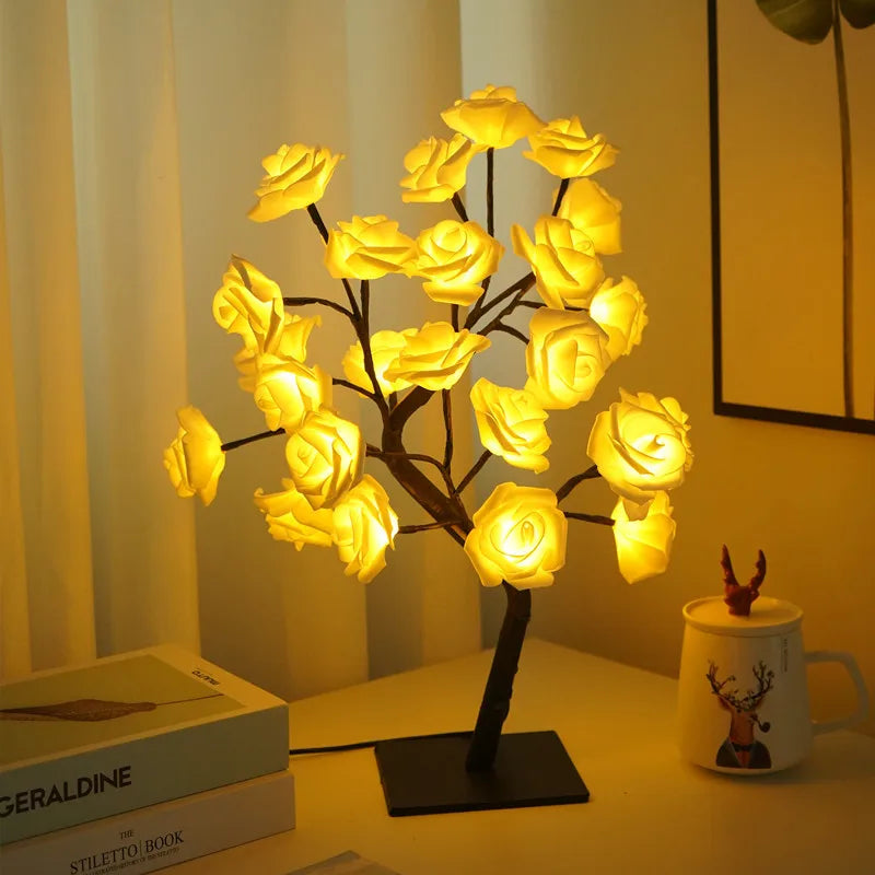 Romantic Rose Table Lamp - Warm Light &amp; Elegance