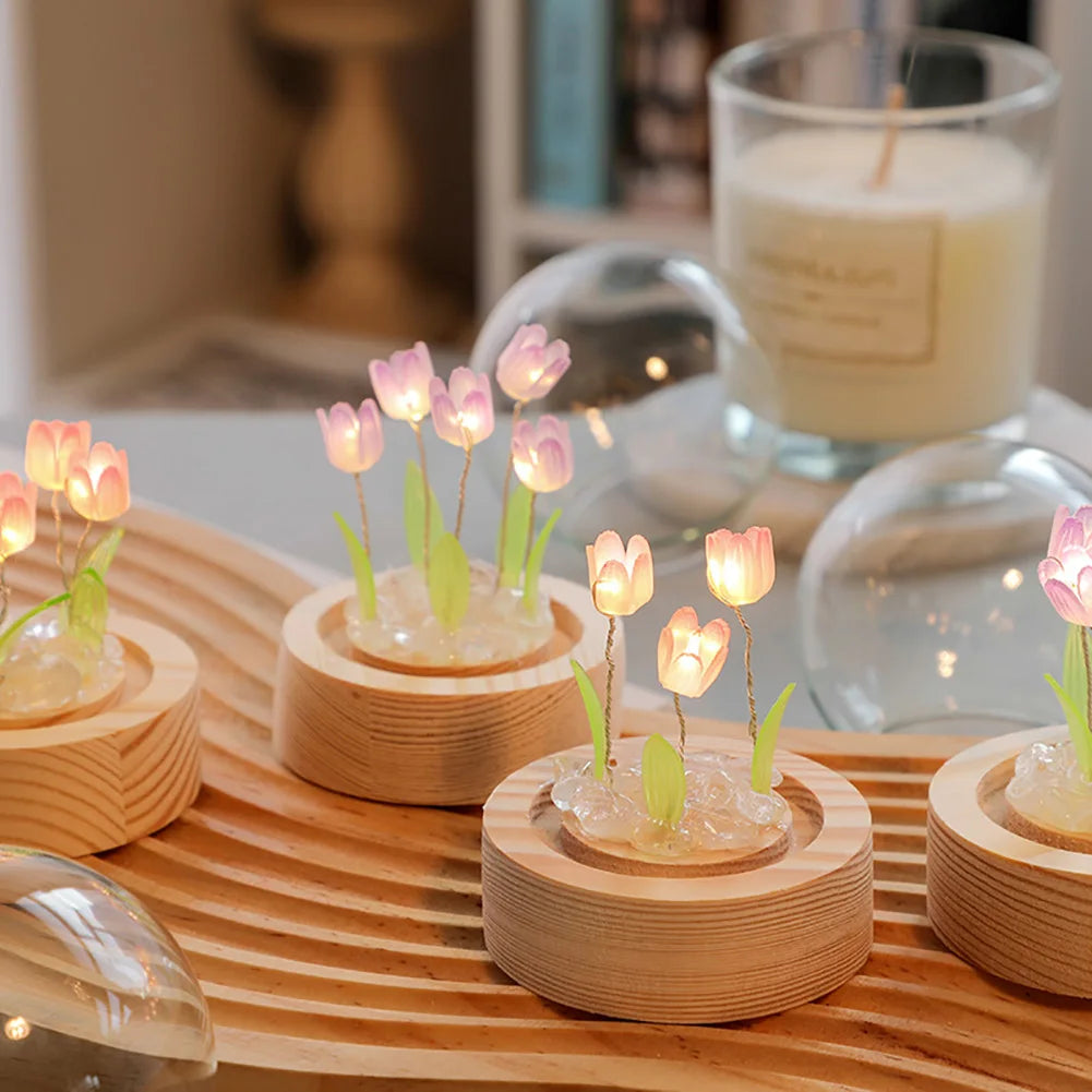 TulipGlow Elegant Floral Table Lamp – Fina Lighting