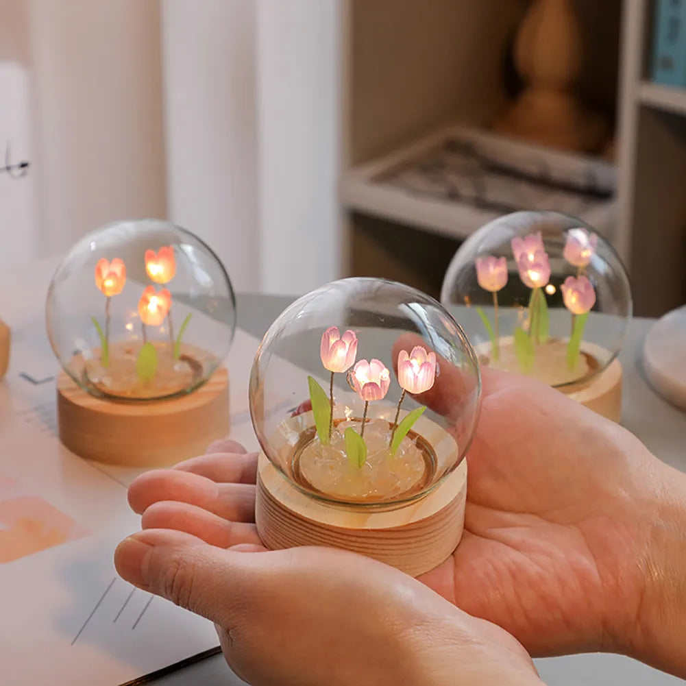 TulipGlow Elegant Floral Table Lamp – Fina Lighting