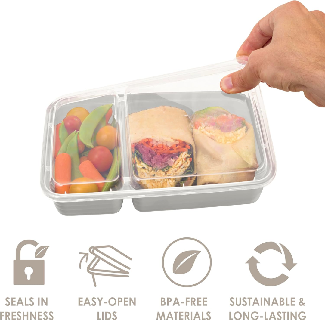 EcoBox - Sustainable 2-Compartment Food Container Set