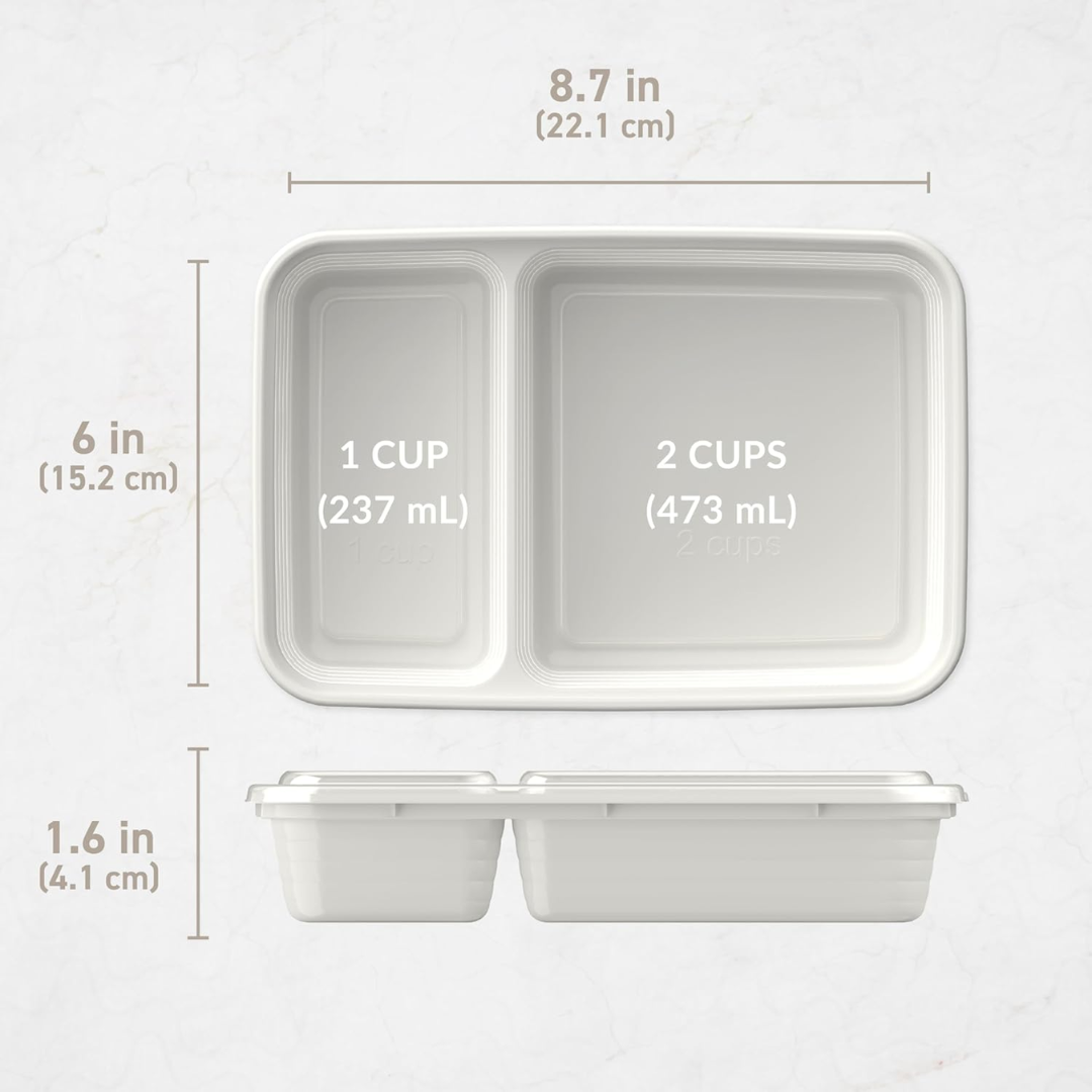 EcoBox - Sustainable 2-Compartment Food Container Set