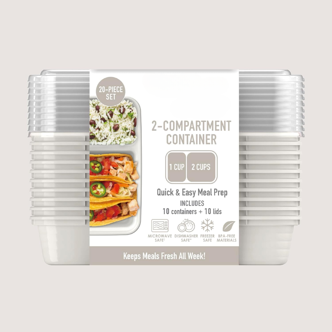 EcoBox - Sustainable 2-Compartment Food Container Set