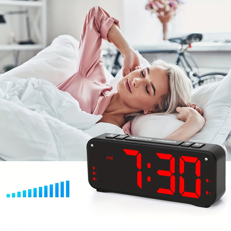LoudClock - Premium Vibrerande Väckarklocka med LED Skärm