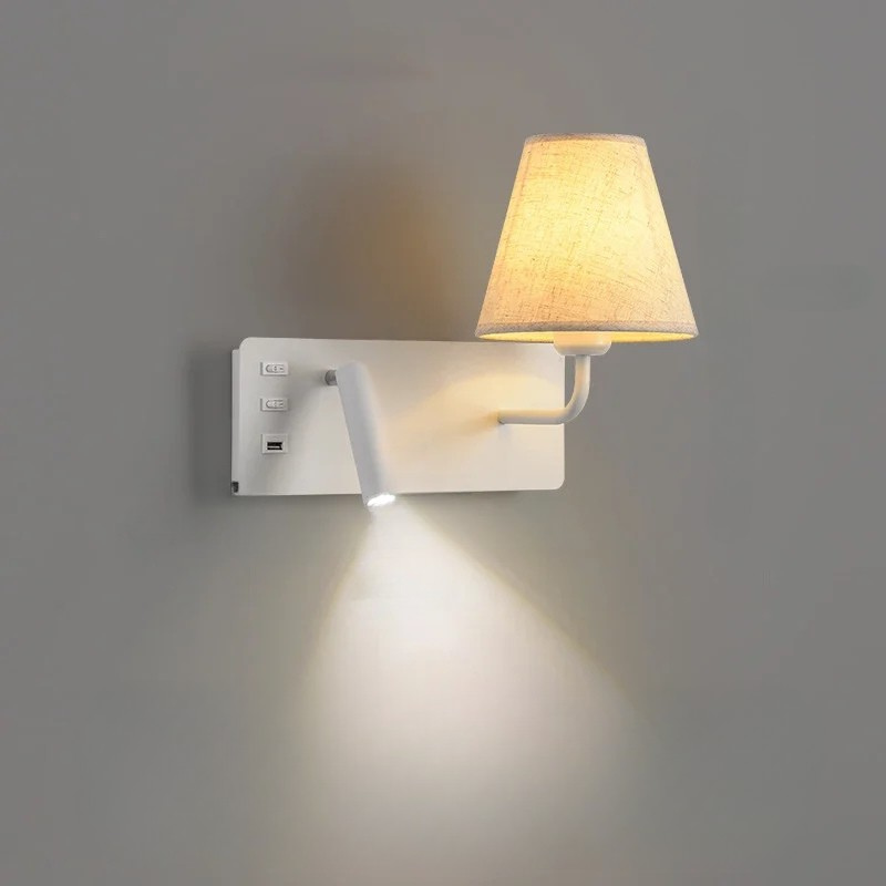 LuminoWall - Minimalist USB Wall Lamp with Reading Light