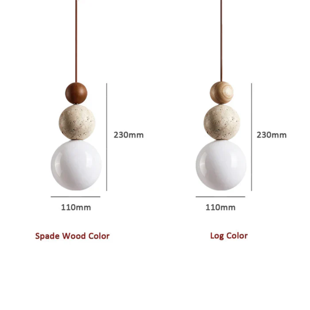 TravertineGlow - Elegant Mahogany Ceiling Lamp for the Home