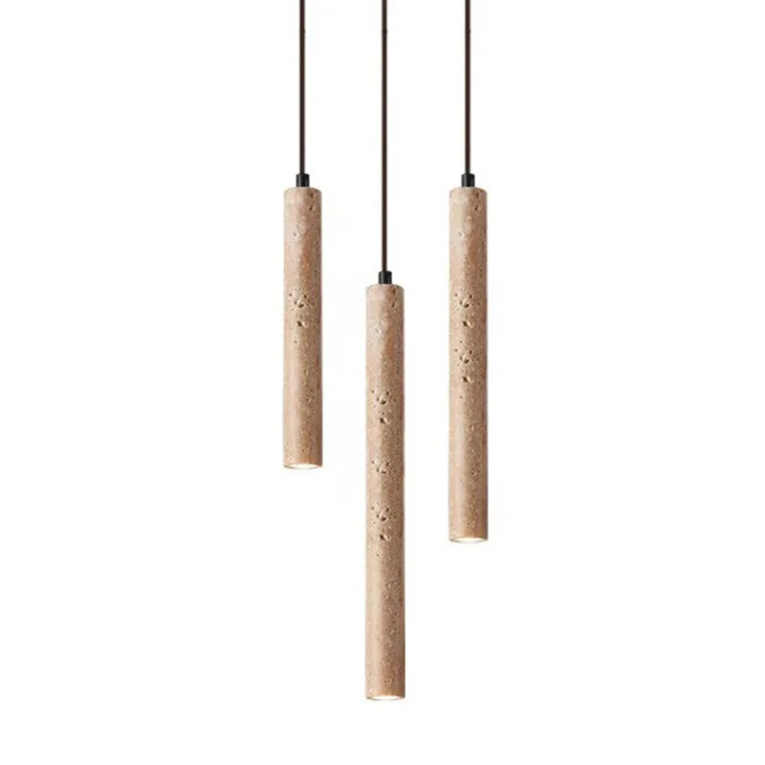 LumoLine – Wabi-Sabi Travertine LED Chrome Light
