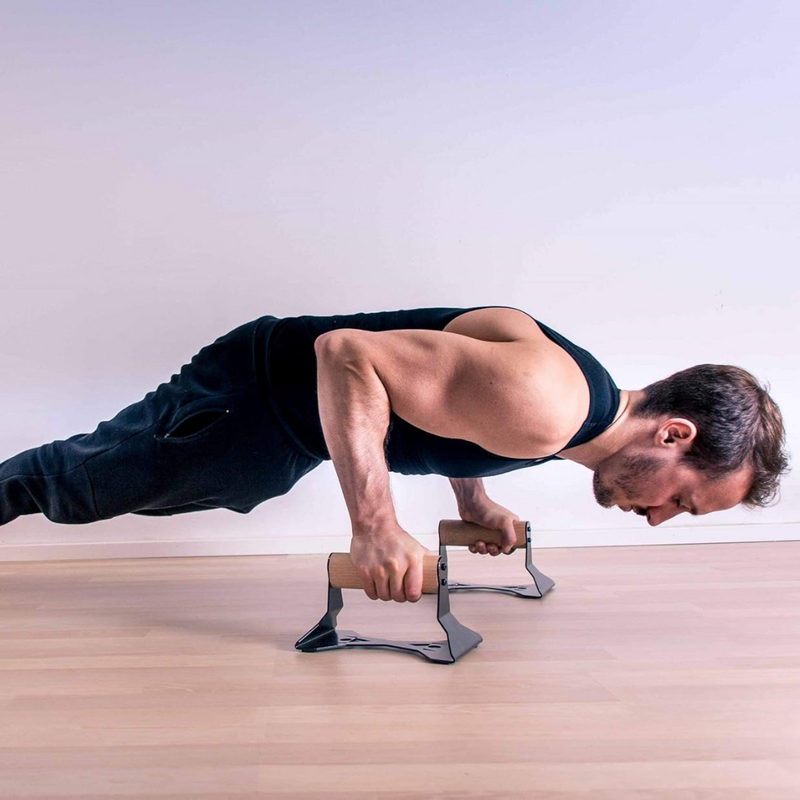 PowerGrip - Trä Push-Up Parallettes med Antiglid