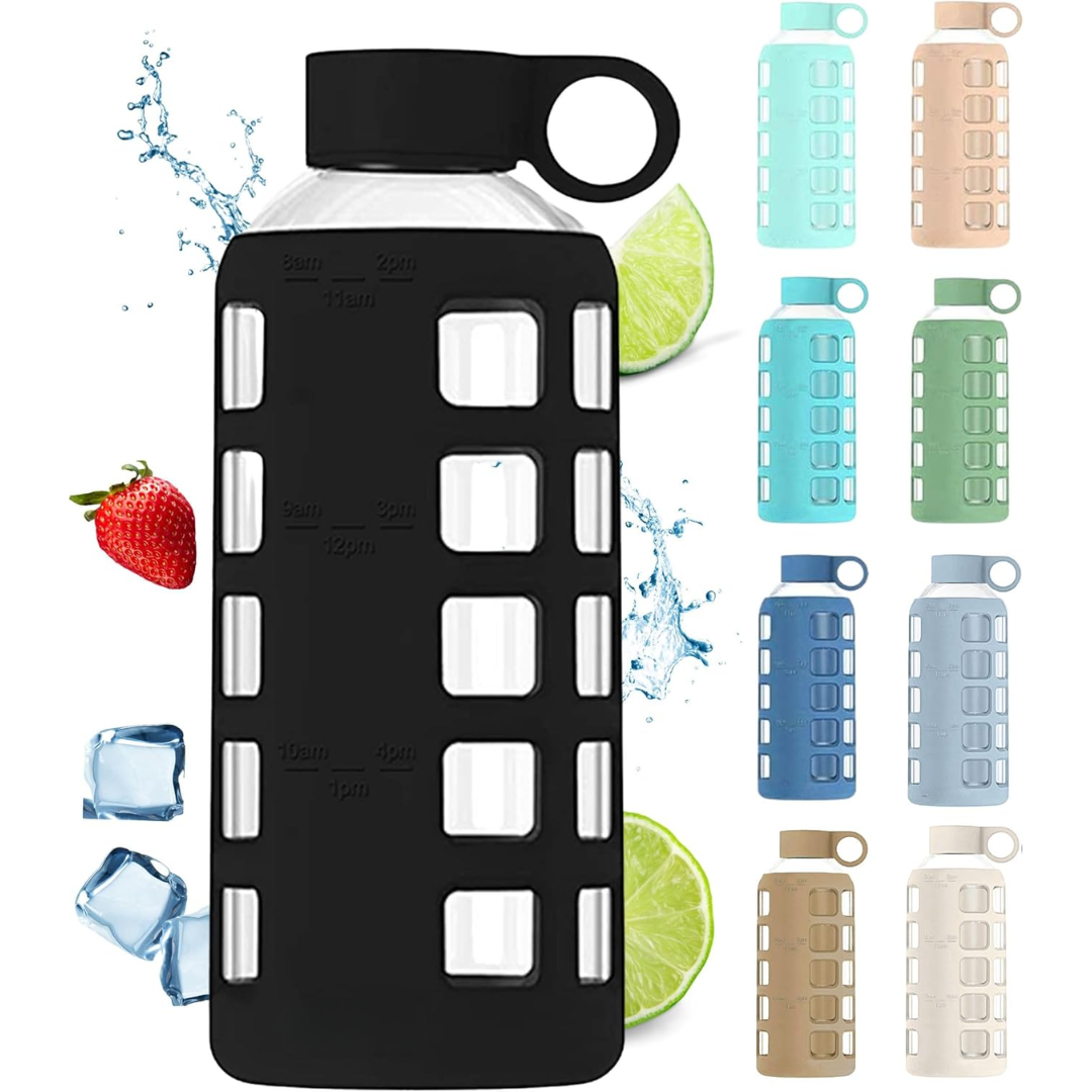 HydraFlow - Glass Drinking Bottle with Time Indicator and Protection