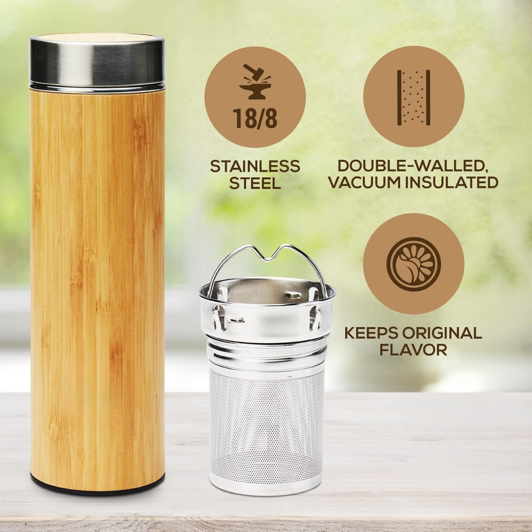 TeaFusion - Luxury Bamboo Tea Bottle 500 ml