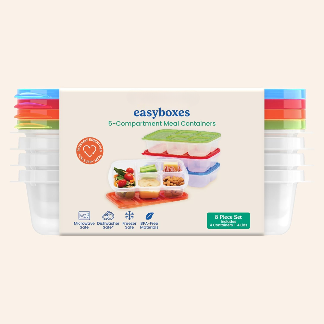 EcoStore - Sustainable 5-Compartment Storage Boxes Set of 8